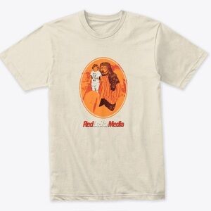NWT red letter media d!ck birthday boy graphic cream mens t shirt size large L